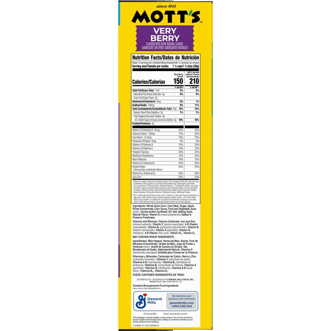 Mott's Very Berry Cereal Family Size, 21.6 oz