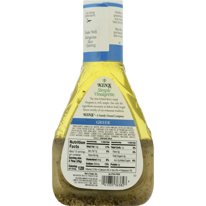 Ken's Steak House Simply Vinaigrette Greek Salad Dressing, 16 fl oz