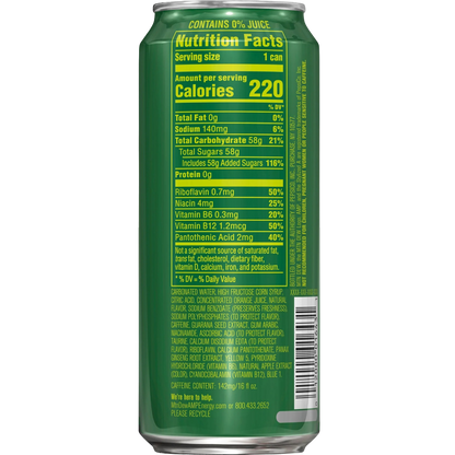 Mountain Dew AMP Energy Drink Original Citrus 16 oz