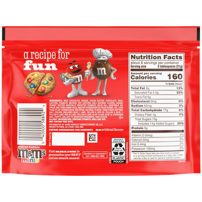 M&M's Minis Peanut Butter Milk Chocolate Candy, Sharing Size, 8.6 oz