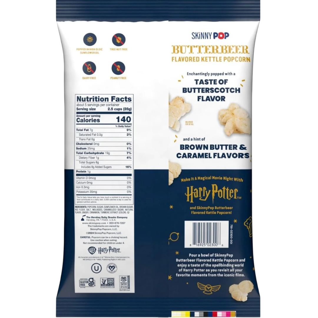 SKINNYPOP Harry Potter Butterbeer Flavored Kettle Popcorn, 5.3 oz