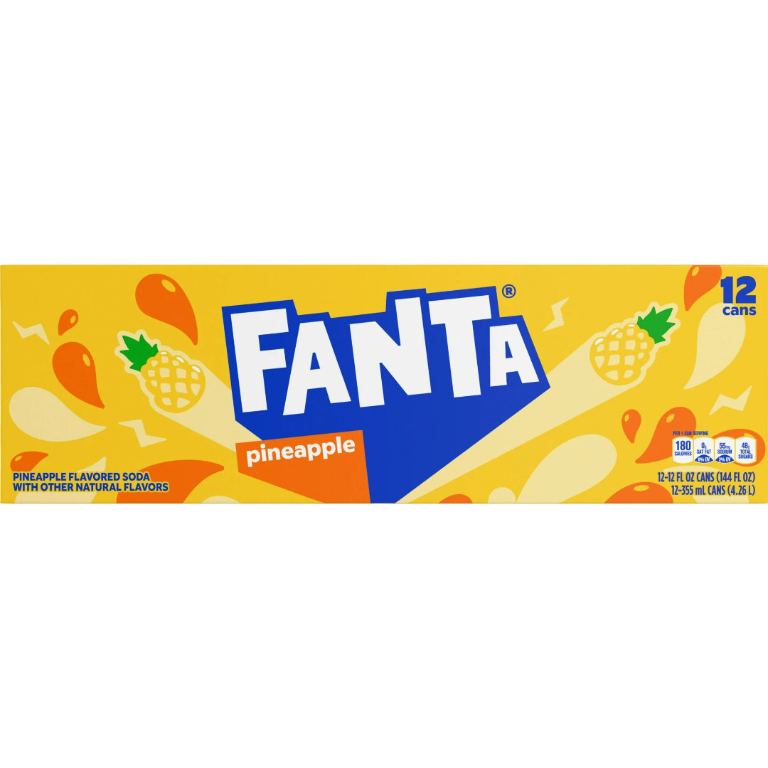 Fanta Pineapple Soda Pop, 12 Pack of 12oz Cans