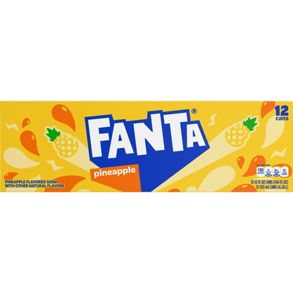 Fanta Pineapple Soda Pop, 12 Pack of 12oz Cans