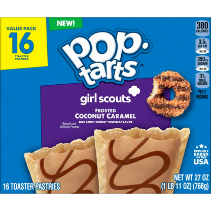 Pop-Tarts Girl Scouts Frosted Coconut Caramel Toaster Pastries, 27 oz