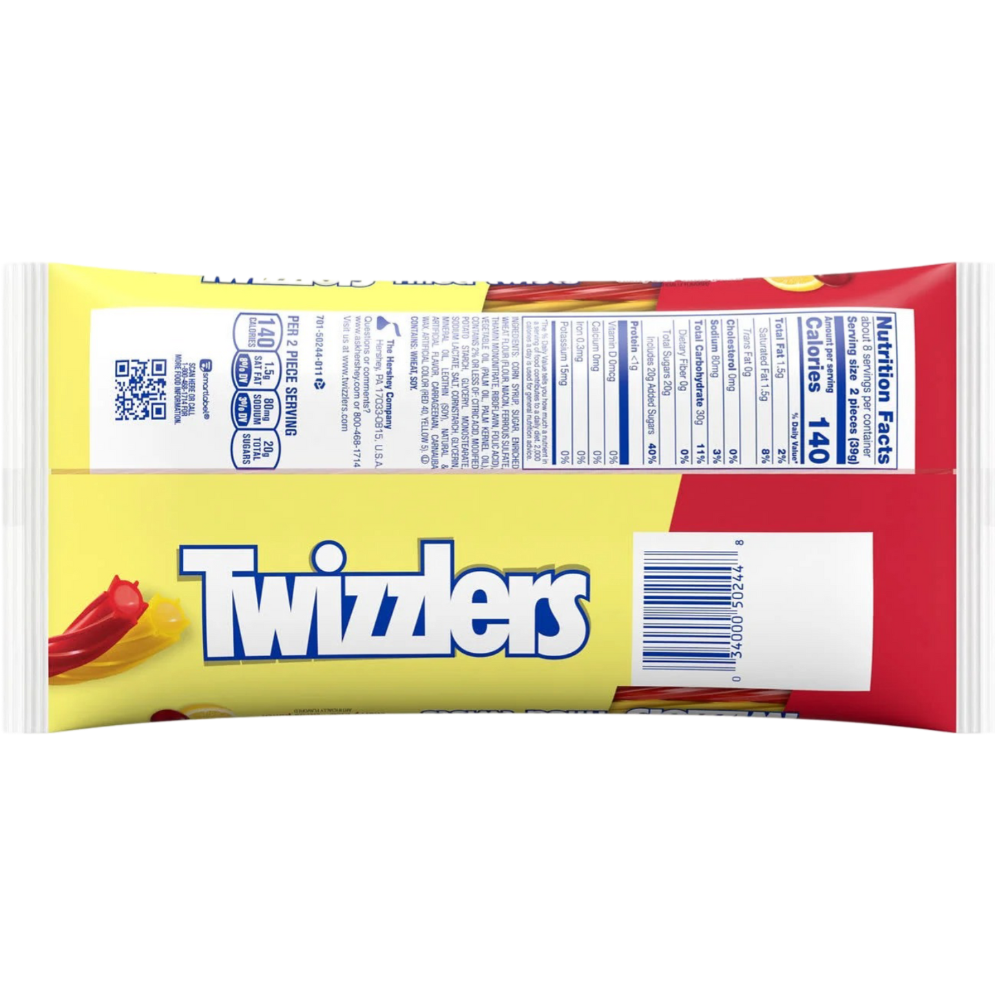 Twizzlers Filled Twists Cherry Kick and Citrus Punch Licorice Style Candy, 11oz