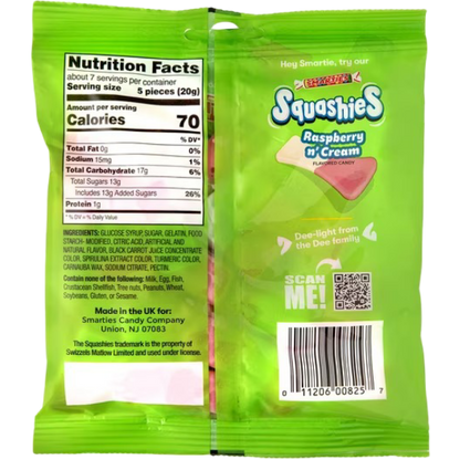 Smarties Squashies Sours Gummy Cherry & Apple Flavored Candy, 5 oz