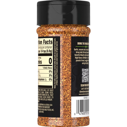 Weber Griddle Hibachi Sizzle, Savory Garlic & Sesame Seasoning Blend, 5.6 oz