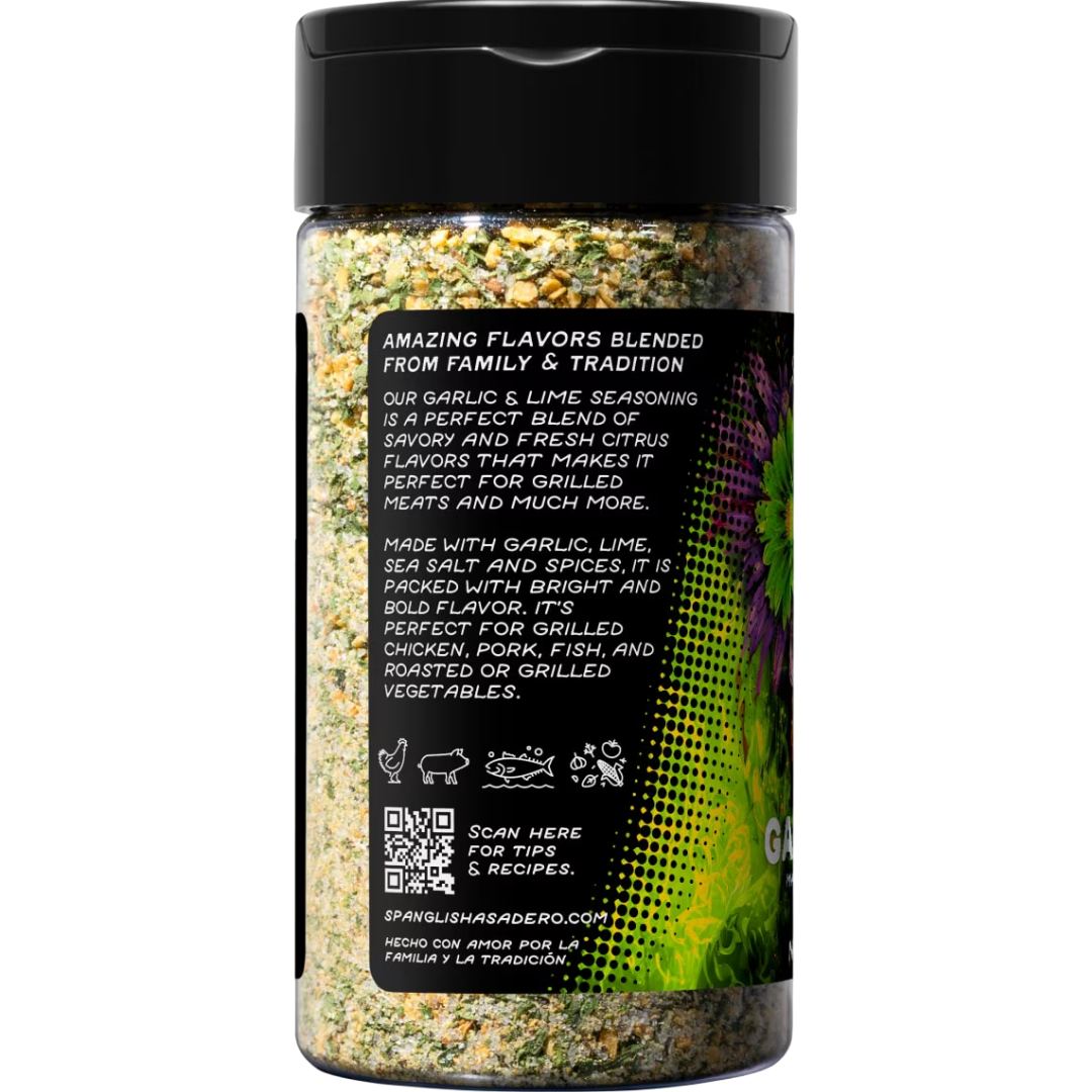 Spanglish Asadero Garlic & Lime Seasoning Blend, 6.4 oz