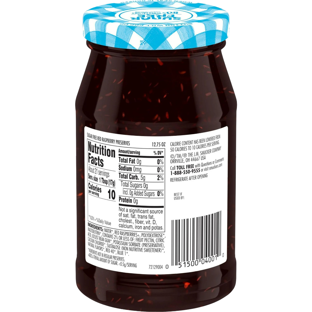Smucker's Sugar Free Red Raspberry Preserves 12.75oz Jar