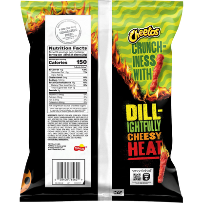 Cheetos Flamin' Hot Dill Pickle Crunchy Cheese Flavored Snacks, 8.5 oz