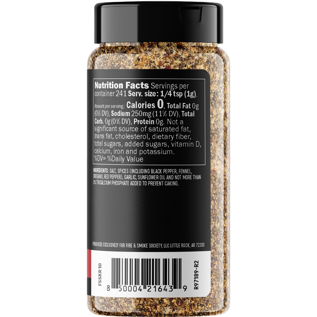 Fire & Smoke Society Steak King Steak Seasoning, BBQ Rub, 8.5 oz