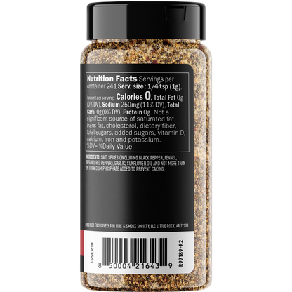 Fire & Smoke Society Steak King Steak Seasoning, BBQ Rub, 8.5 oz