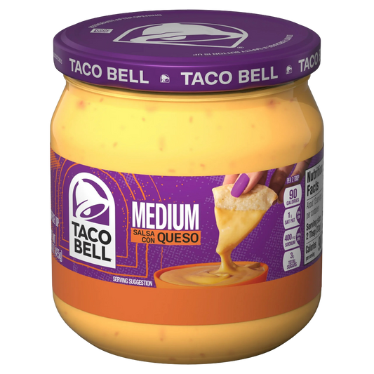 Taco Bell Medium Salsa Con Queso Cheese Dip, 16 oz