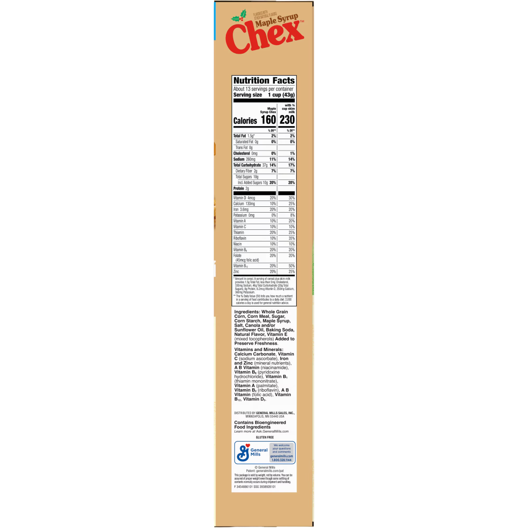 Maple Syrup Chex Gluten Free Cereal, Family Size, 20.5 oz