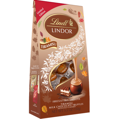 Lindt LINDOR Fall Tiramisu Milk Chocolate Candy Truffles, 5.3 oz