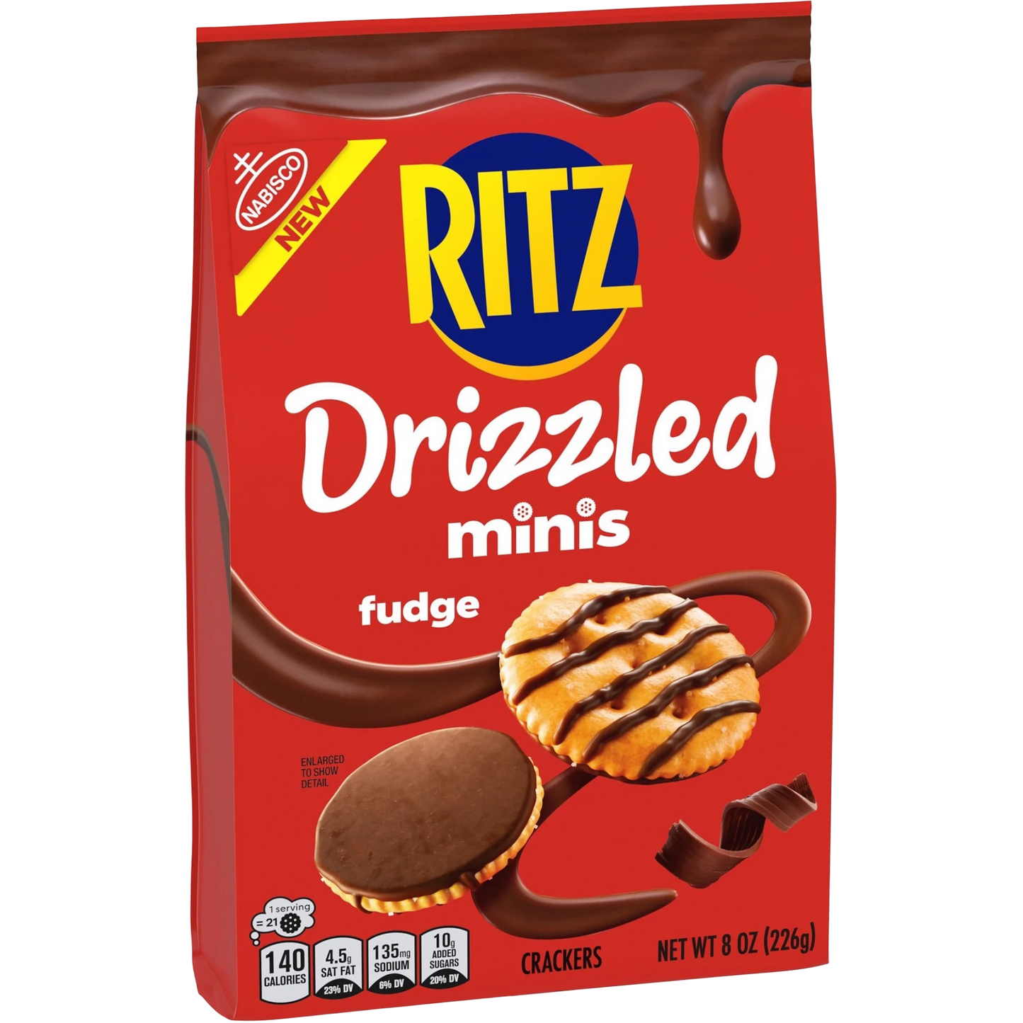 RITZ Drizzled Minis Fudge Crackers, 8 oz