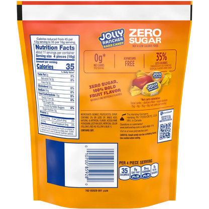 Jolly Rancher Zero Sugar Tropical Fruit Flavored Hard Candy, 6.1 oz