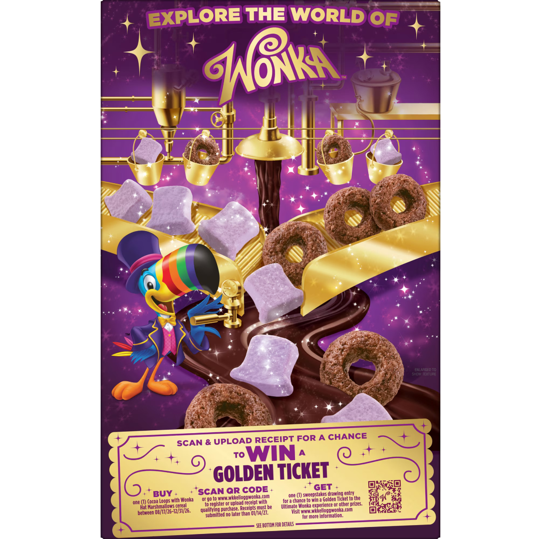 Kellogg's Cocoa Loops Cereal with Wonka Hat Marshmallows, 13.3 oz