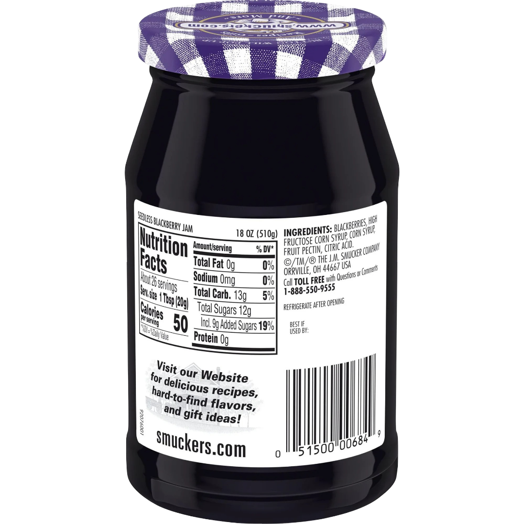 Smucker's Seedless Blackberry Jam, 18oz