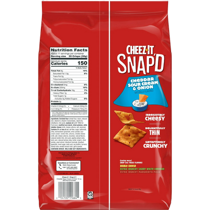 Cheez-It Snap'd Cheddar Sour Cream and Onion Cheese Crackers, 12oz
