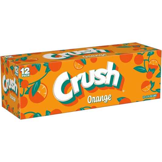 Crush Caffeine Free Orange Soda Pop, 12 Pack of 12oz Cans