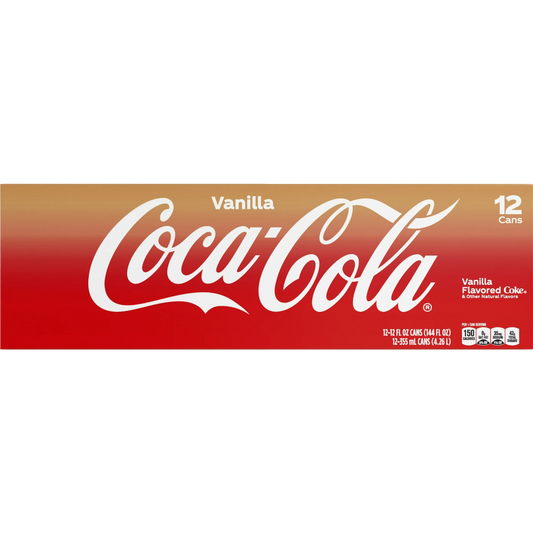 Coca Cola Vanilla Soda Pop, 12 Pack of 12 fl oz Cans Coke