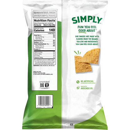 Simply Tostitos Sea Salt and Avocado Oil Tortilla Chips, 5.5 oz