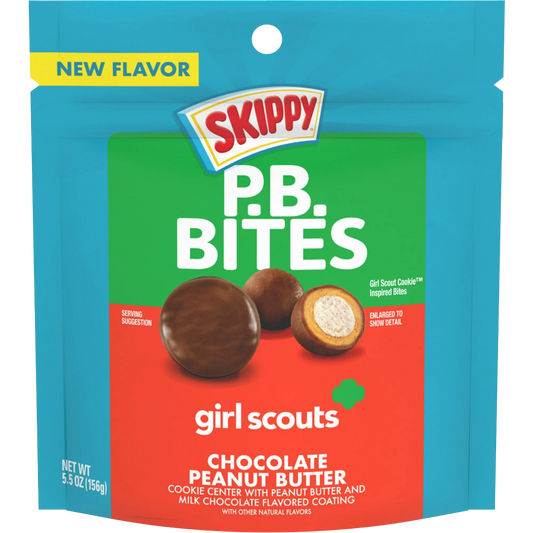 SKIPPY PB Bites Girl Scouts Chocolate Peanut Butter Snack, 5.5 oz