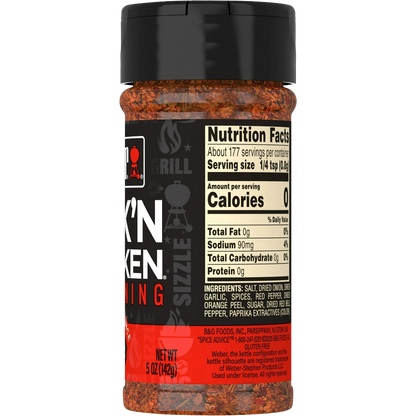 Weber Kick'n Chicken Seasoning, Gluten Free, 5oz
