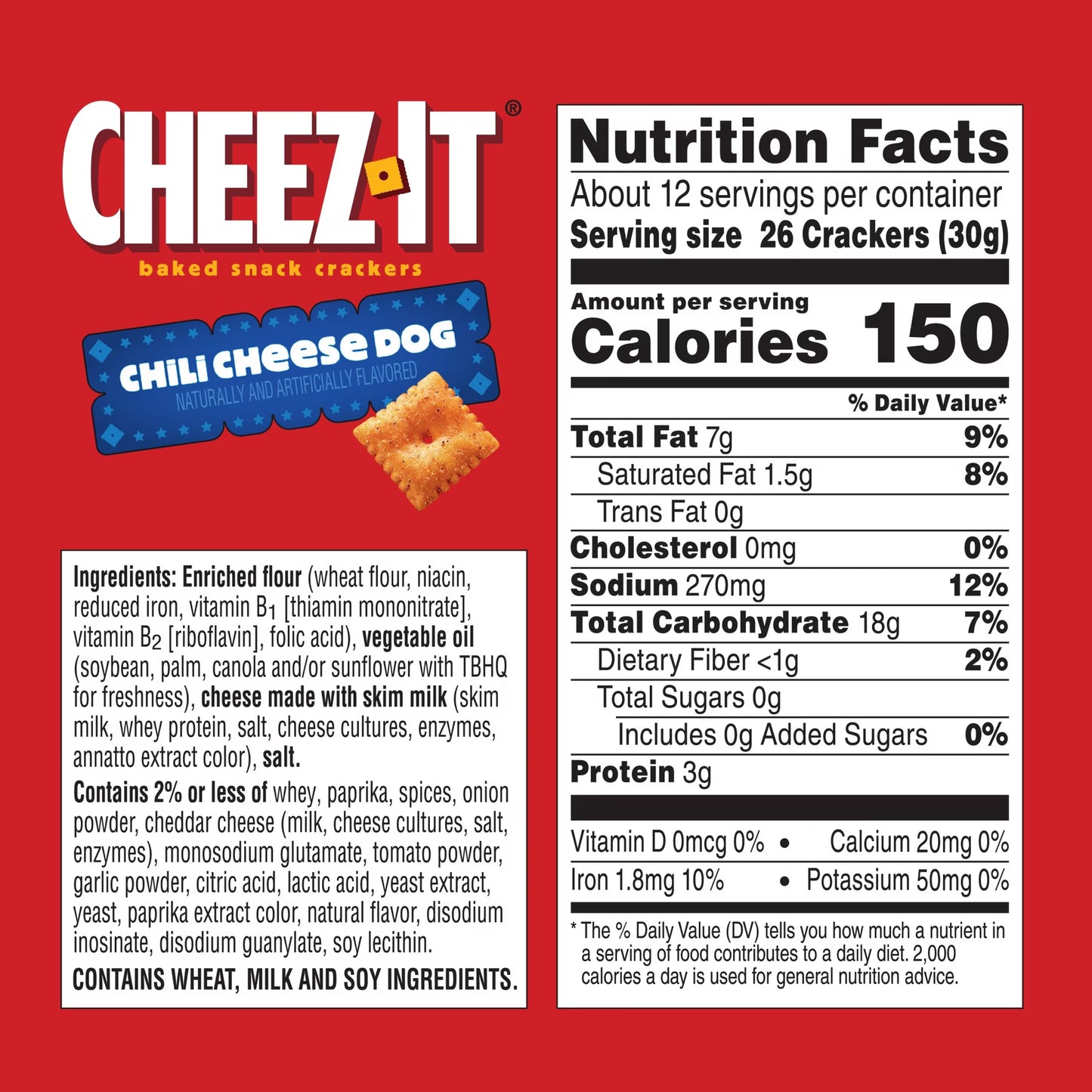 Cheez-It Chili Cheese Dog Baked Snack Crackers, 12.4 oz