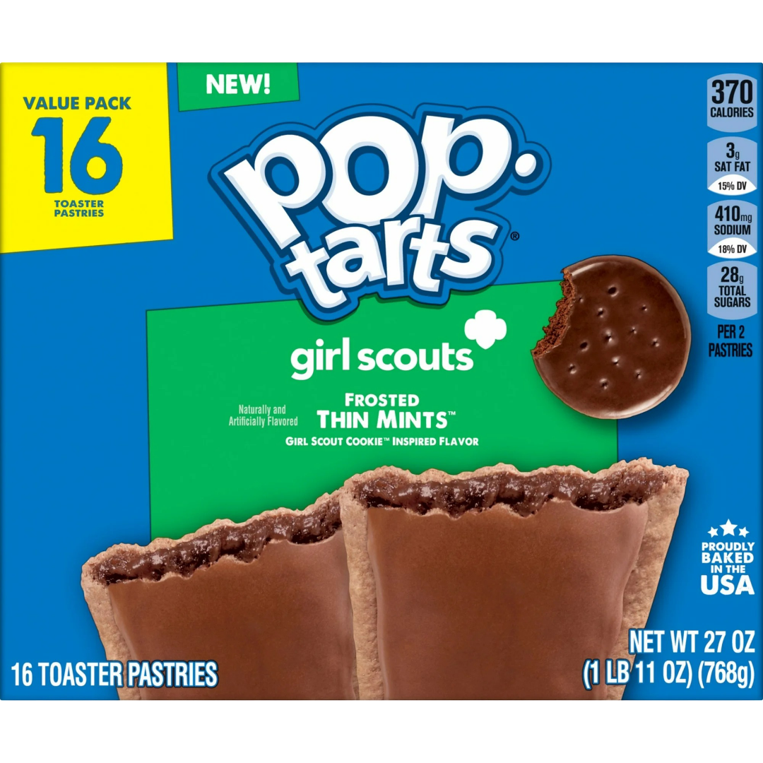 Pop-Tarts Girl Scouts Frosted Thin Mints Toaster Pastries, 27 oz