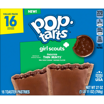 Pop-Tarts Girl Scouts Frosted Thin Mints Toaster Pastries, 27 oz