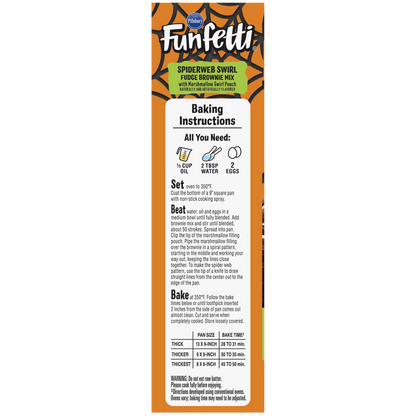 Pillsbury Funfetti Spiderweb Swirl Fudge Brownie Mix, 18.4 oz