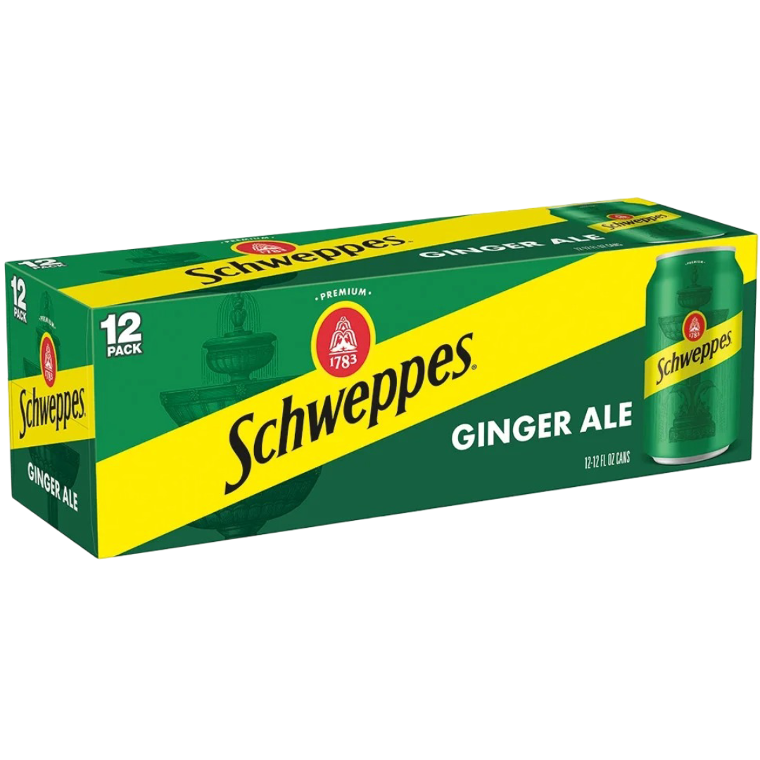 Schweppes Caffeine Free Ginger Ale Soda Pop, 12 Pack of 12oz Cans