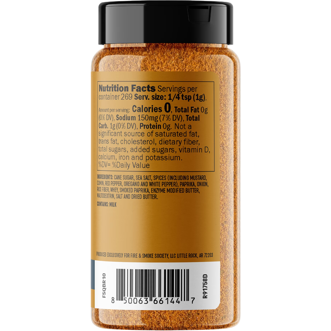 Fire & Smoke Society BBQ Butter Seasoning Blend for Grilling, 9.5 oz