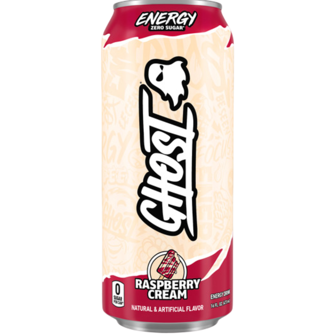 GHOST® ENERGY Zero Sugar Energy Drink, Raspberry Cream, 16 fl oz