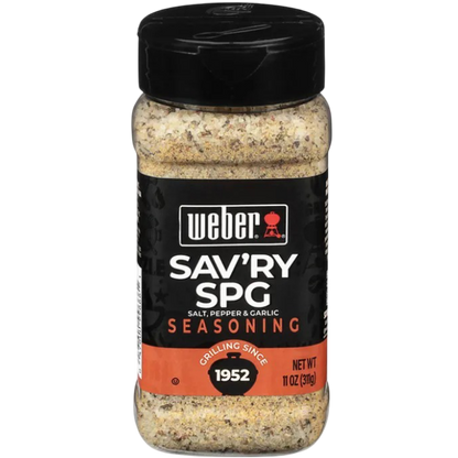 Weber Sav'ry SPG Seasoning, Salt Pepper Garlic Blend, 11 oz