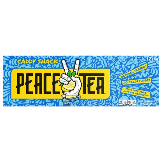 Caddy Shack Peace Tea Lemon Flavored, 12 Pack of 12oz Cans