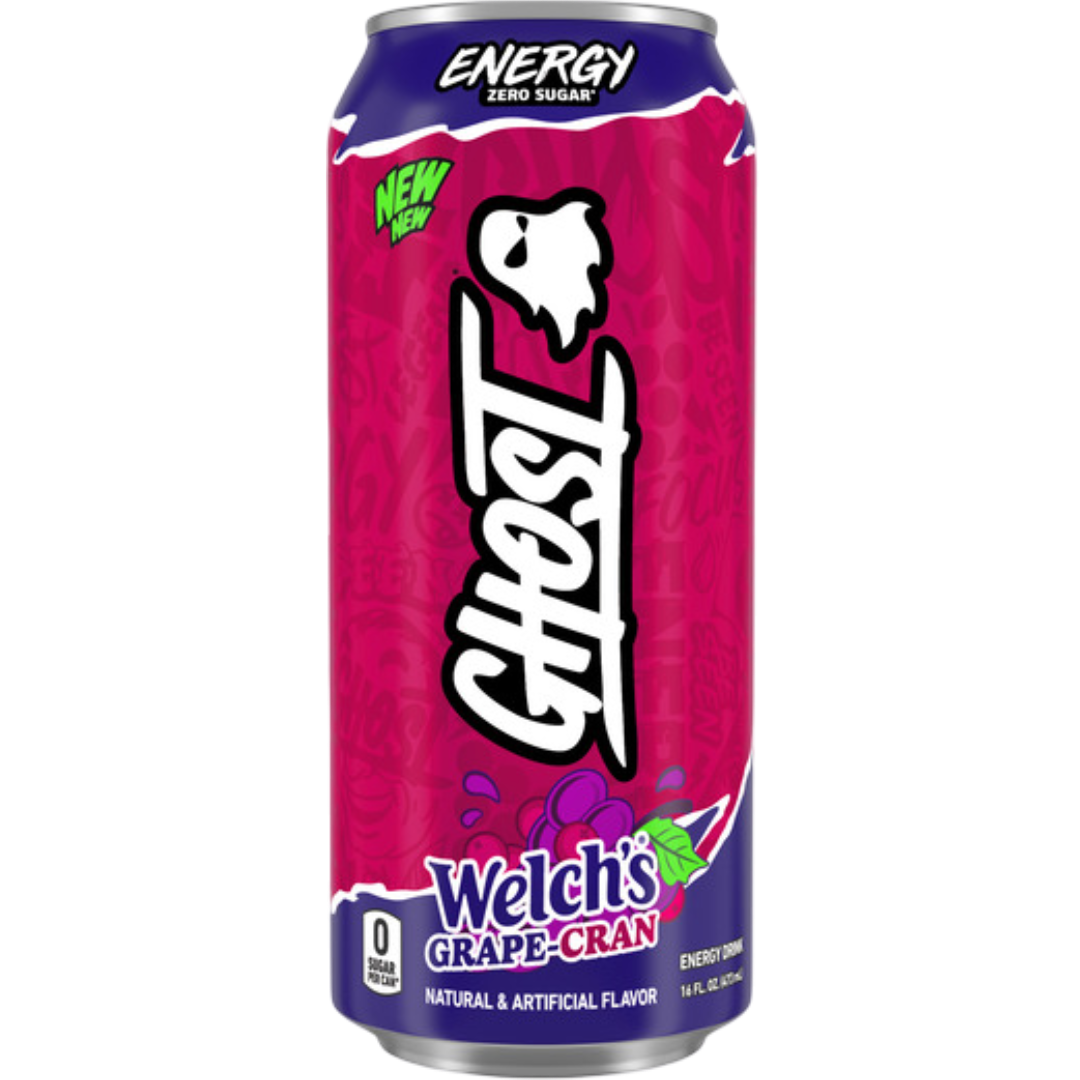 GHOST ENERGY Welch's Grape Cran Zero Sugar Energy Drink, 16 fl oz