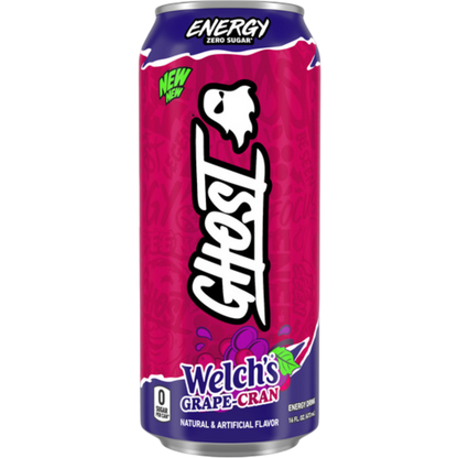 GHOST ENERGY Welch's Grape Cran Zero Sugar Energy Drink, 16 fl oz