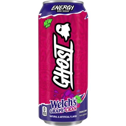 GHOST ENERGY Welch's Grape Cran Zero Sugar Energy Drink, 16 fl oz