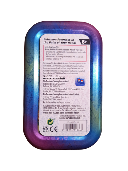 Pokemon TCG: Prismatic Evolutions Glaceon Mini Tin ONLY [NO PACKS]