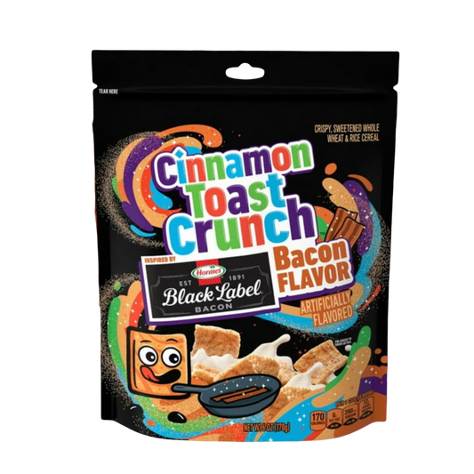 Cinnamon Toast Crunch Bacon Flavor Breakfast Cereal Hormel Black Label 6oz