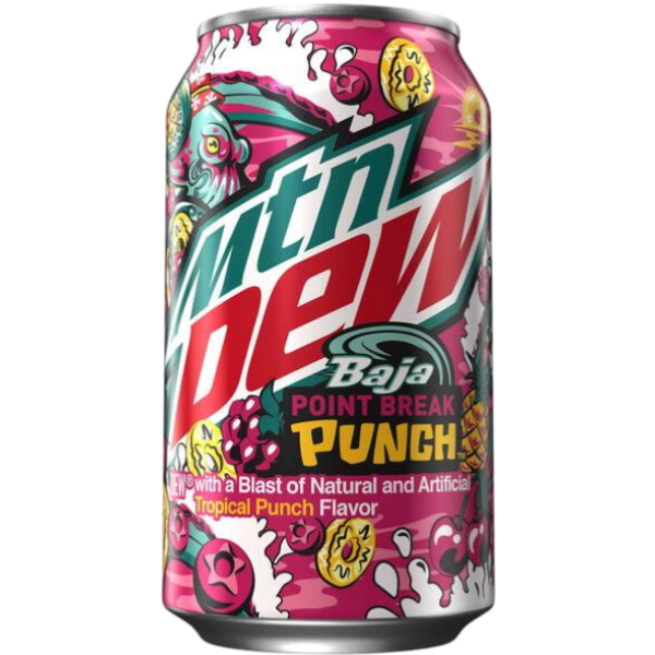[Expired] Mountain Dew Baja Point Break Punch Soda 12oz Can Unopened