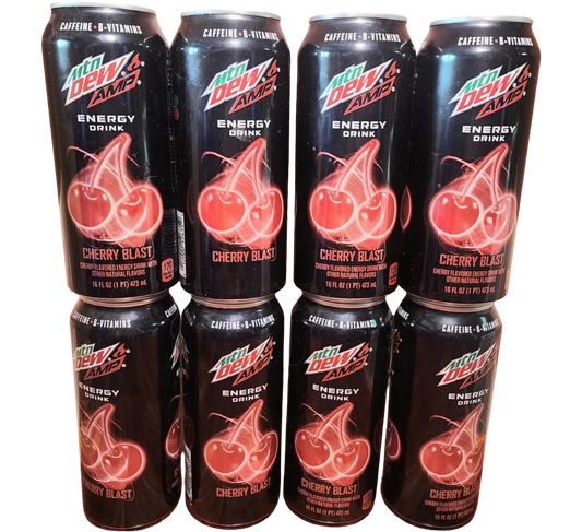 [Bulk] Mountain Dew Amp Energy Cherry Blast 16 oz Unopened (8 Cans)