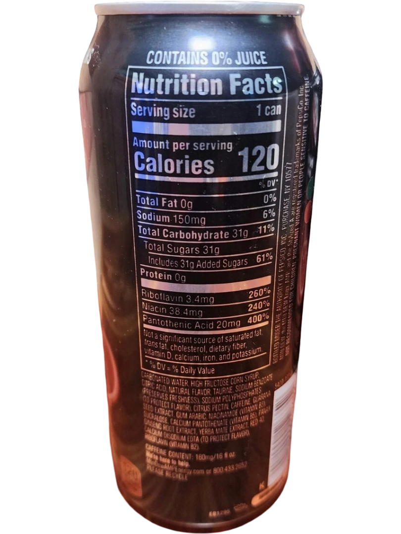 [Bulk] Mountain Dew Amp Energy Cherry Blast 16 oz Unopened (8 Cans)