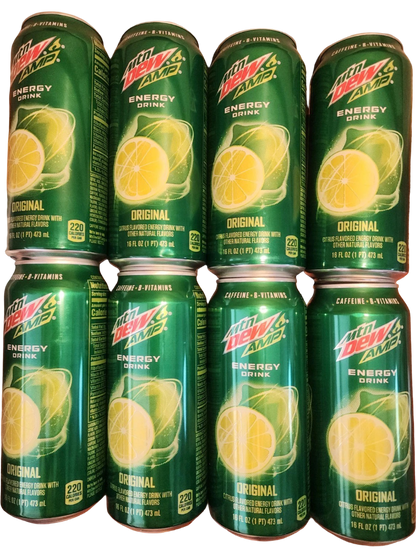 [Bulk] Mountain Dew Amp Energy Original Citrus 16 oz (8 Cans)