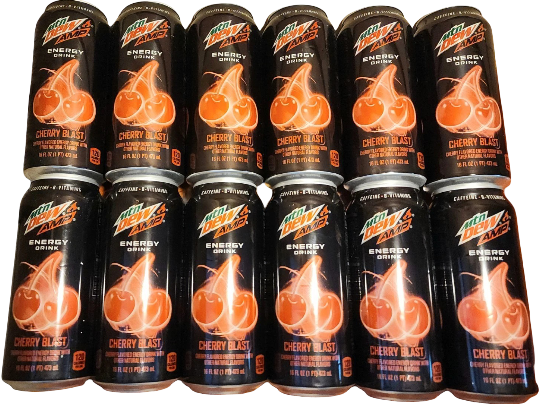 [Bulk] Mountain Dew Amp Energy Cherry Blast 16 oz (14 Cans)