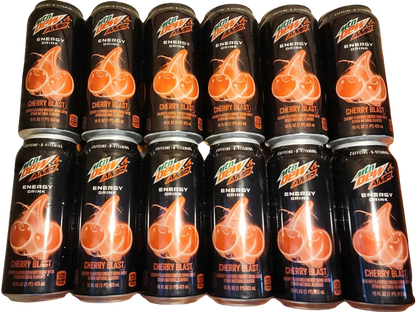 [Bulk] Mountain Dew Amp Energy Cherry Blast 16 oz (14 Cans)